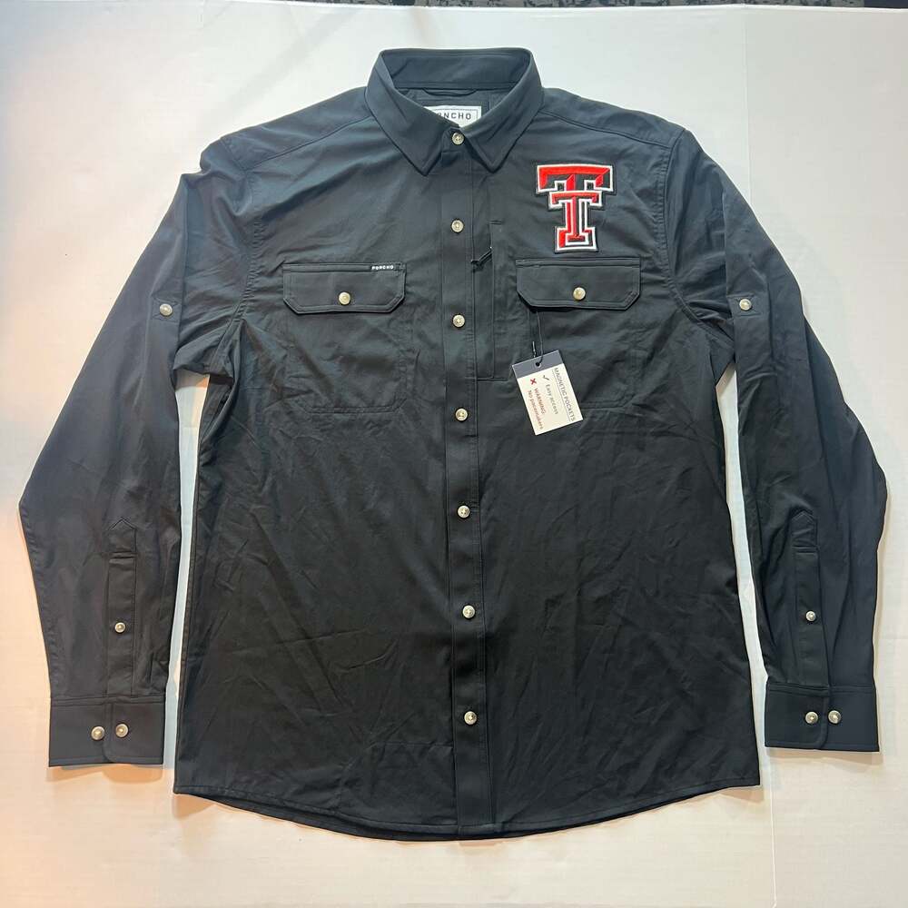 Poncho Texas Tech University Slim Fit Long Sleeve Shirt Size M